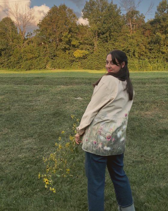 The Tennessee Meadow Field Jacket - Hand-Painted Wearable Art