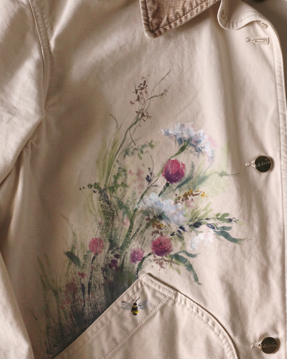 The Tennessee Meadow Field Jacket - Hand-Painted Wearable Art