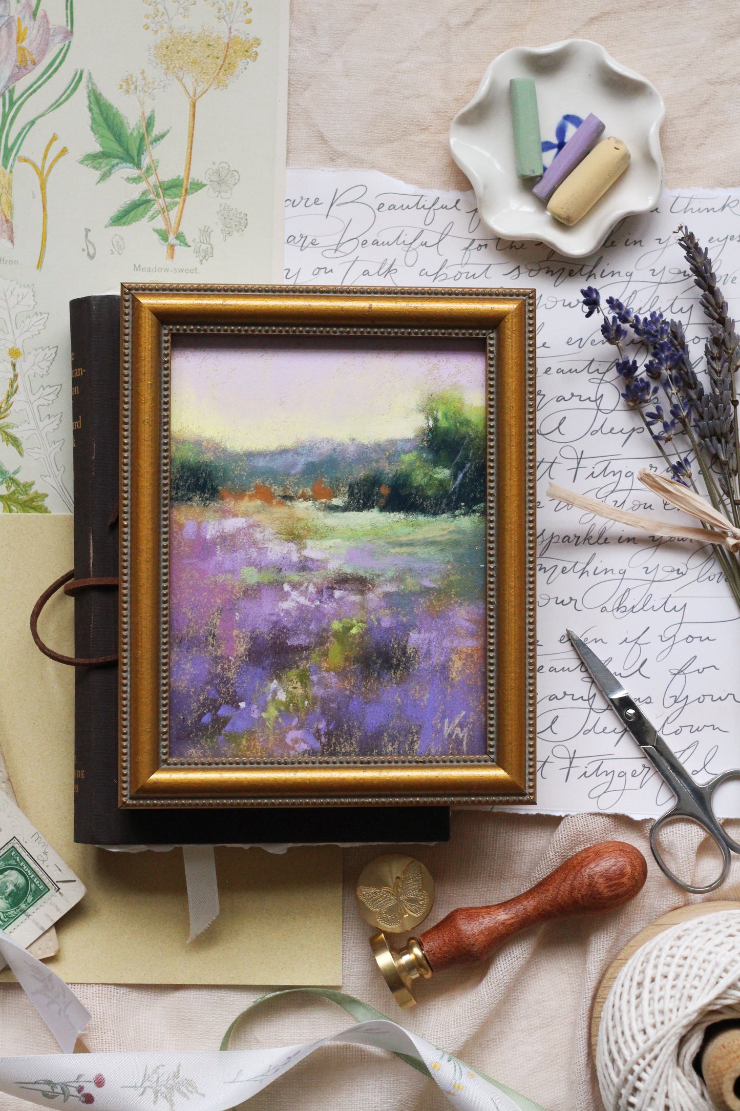 Petite Framed Lavender Painting - No 3.