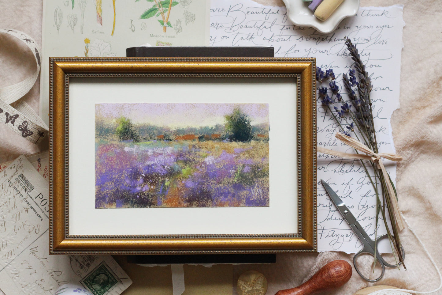 Petite Framed Lavender Painting - No 2.