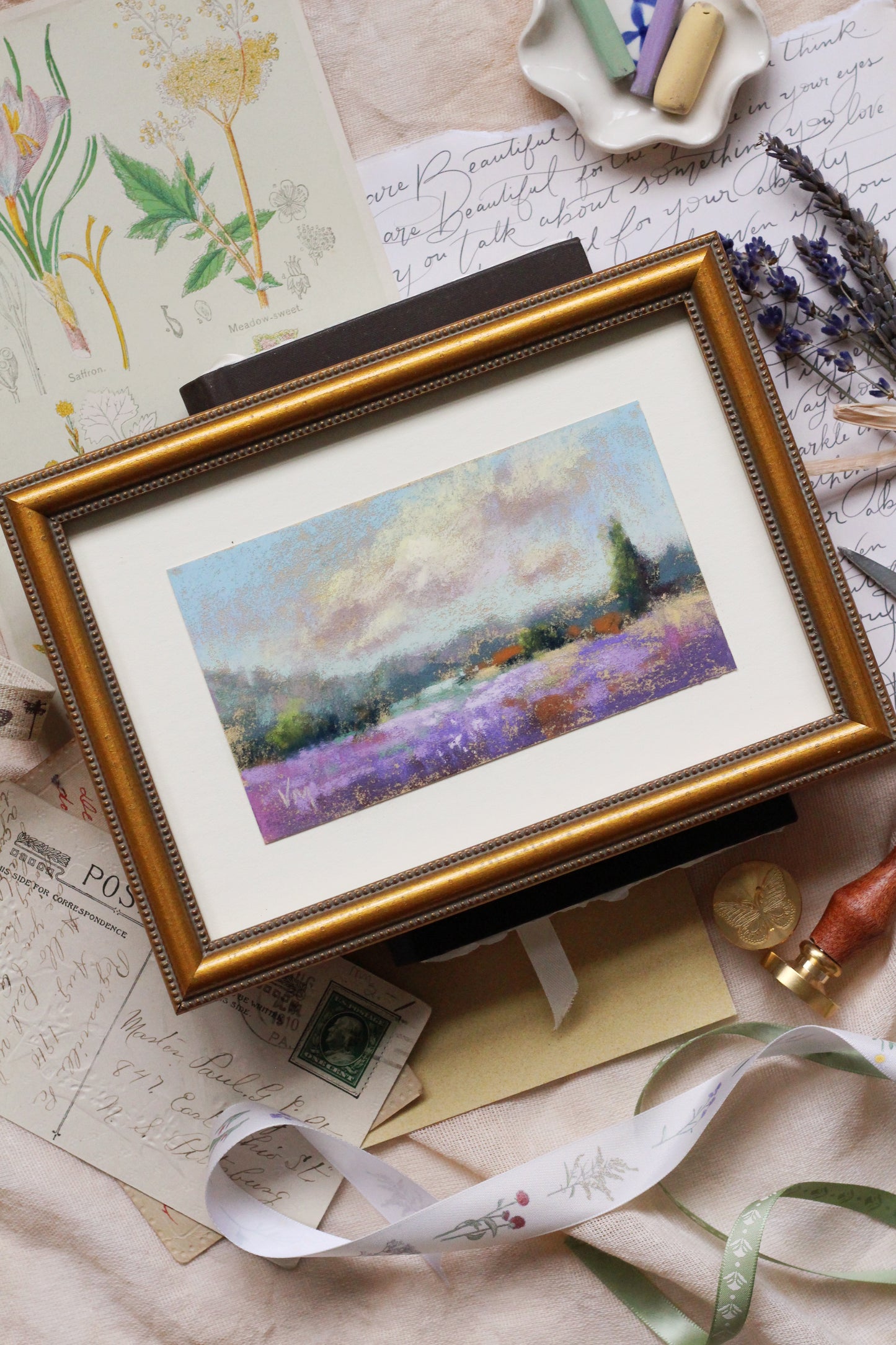 Petite Framed Lavender Painting - No 4.