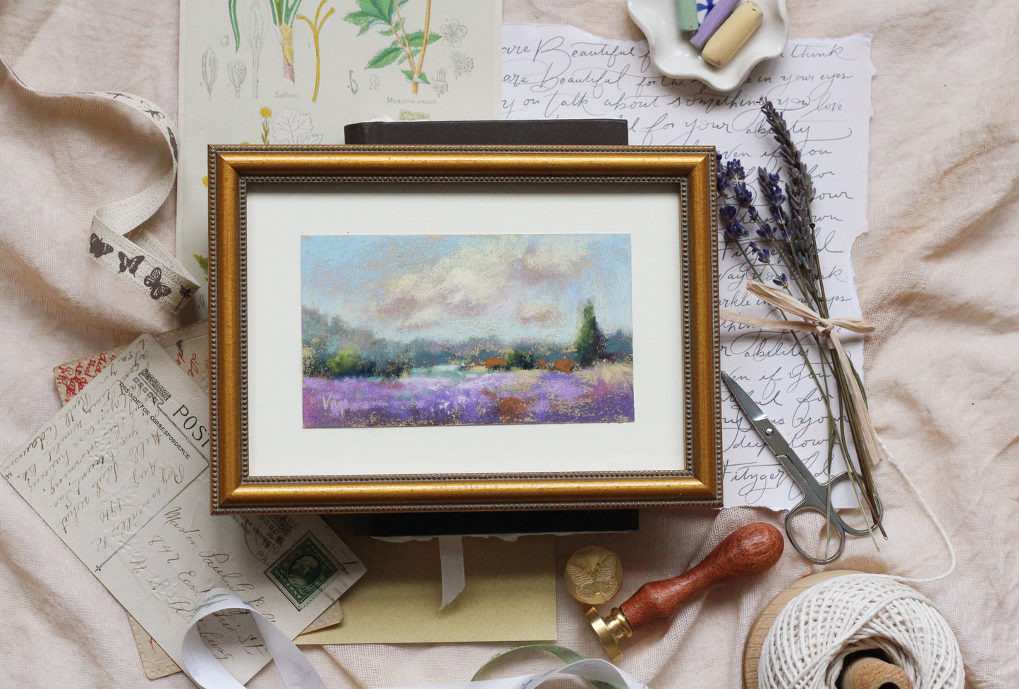 Petite Framed Lavender Painting - No 4.