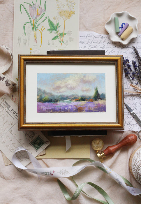 Petite Framed Lavender Painting - No 4.